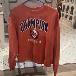 Champion Women's Athletic Club Orange Sweater